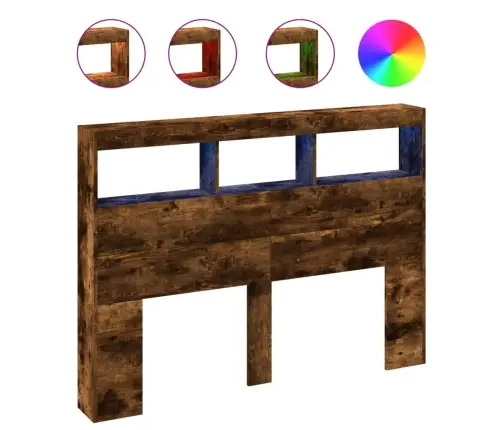 Galvgaļa Skapis Ar Led, Ozolkoka Krāsa, 140X17X102 Cm Vidaxl