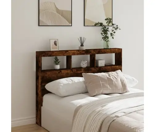 Galvgaļa Skapis Ar Led, Ozolkoka Krāsa, 140X17X102 Cm Vidaxl