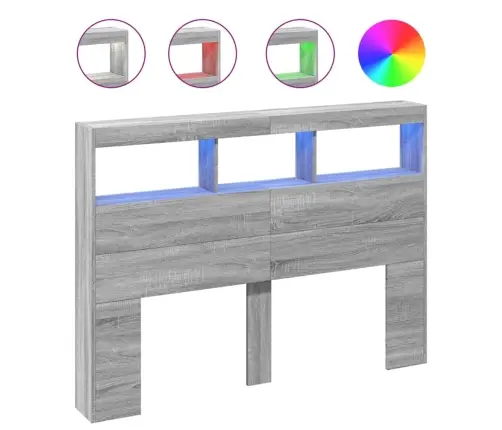 Voodipeatsi Kapp Led-Tuledega Hall Sonoma Tamm 140X17X102 Cm