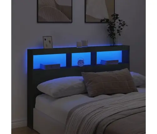 Galvgaļa Skapis Ar Led, Melns, 160X17X102 Cm Vidaxl