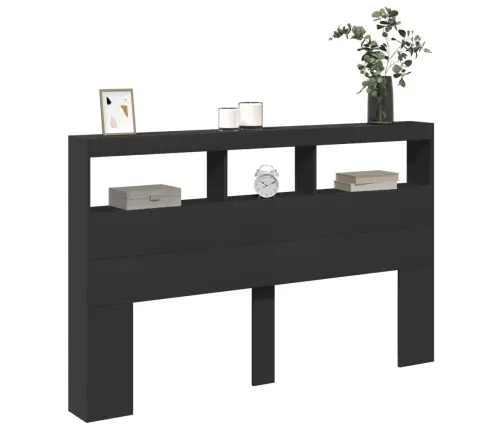 Galvgaļa Skapis Ar Led, Melns, 160X17X102 Cm Vidaxl