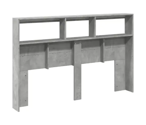 Galvūgalis-Spintelė Su Led, Betono Pilkos Spalvos, 160X17X102Cm Galvūgalis-Spintelė Su Led, Betono Pilkos Spalvos, 160X17X102Cm