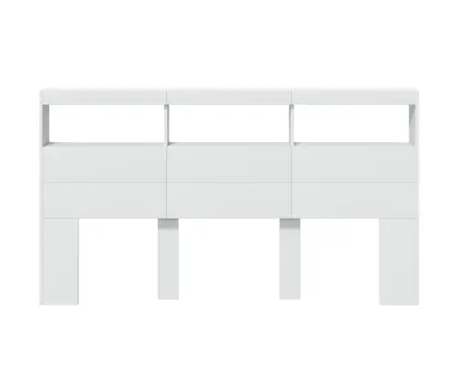 Galvgaļa Skapis Ar Led, Balts, 180X17X102 Cm Vidaxl