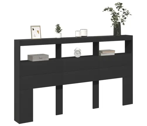 Galvgaļa Skapis Ar Led, Melns, 180X17X102 Cm Vidaxl Galvgaļa Skapis Ar Led, Melns, 180X17X102 Cm Vidaxl