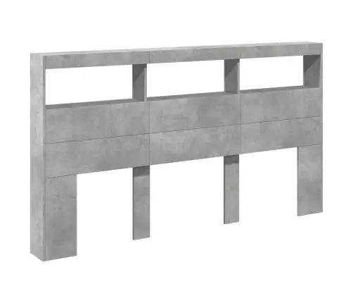 Galvgaļa Skapis Ar Led, Betona Pelēks, 180X17X102 Cm Vidaxl