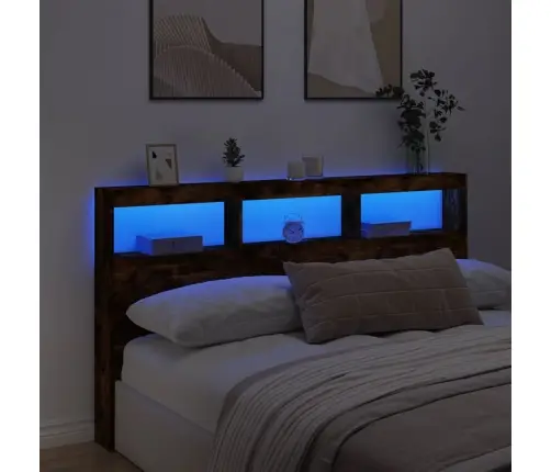 Galvgaļa Skapis Ar Led, Ozolkoka Krāsa, 180X17X102 Cm Vidaxl