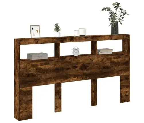 Galvgaļa Skapis Ar Led, Ozolkoka Krāsa, 180X17X102 Cm Vidaxl