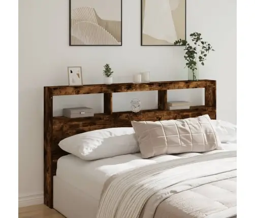 Galvgaļa Skapis Ar Led, Ozolkoka Krāsa, 180X17X102 Cm Vidaxl