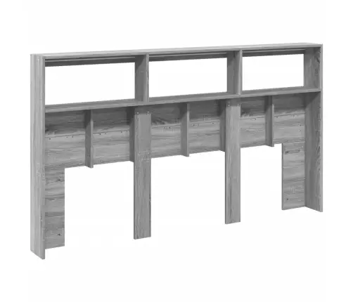 Galvgaļa Skapis Ar Led, Pelēka Ozola, 180X17X102 Cm Vidaxl