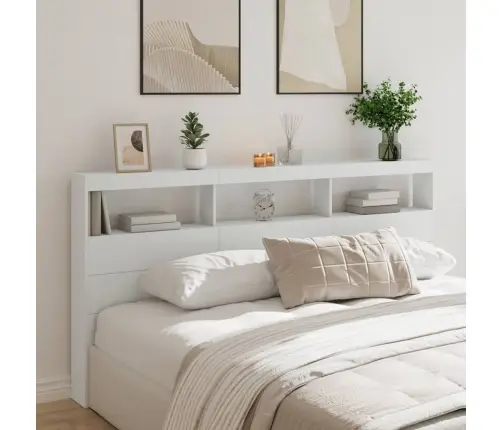 Galvgaļa Skapis Ar Led, Balts, 200X17X102 Cm Vidaxl