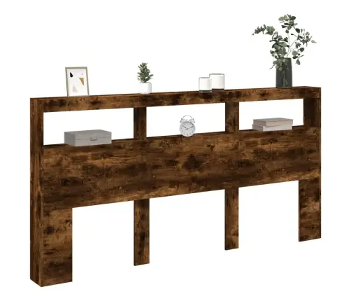 Galvgaļa Skapis Ar Led, Ozolkoka Krāsa, 200X17X102 Cm Vidaxl