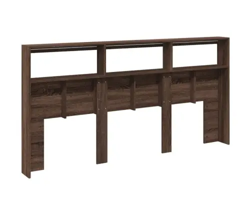 Voodipeatsi Kapp Led-Tuledega, Pruun Tamm, 200X17X102 Cm