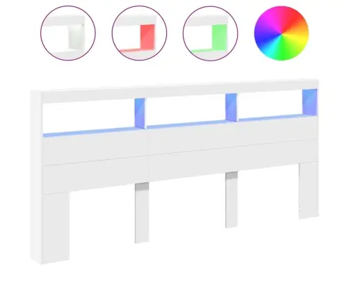 Galvgaļa Skapis Ar Led, Balts, 220X17X102 Cm Vidaxl