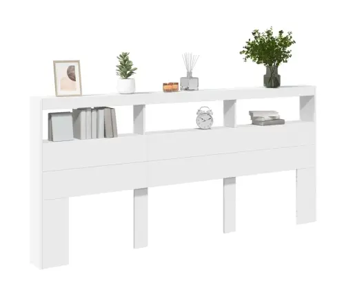 Galvgaļa Skapis Ar Led, Balts, 220X17X102 Cm Vidaxl