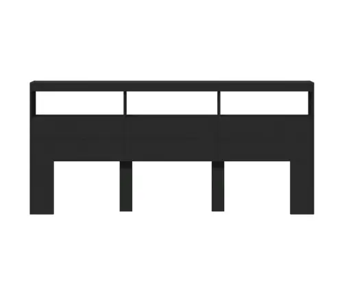 Galvgaļa Skapis Ar Led, Melns, 220X17X102 Cm Vidaxl