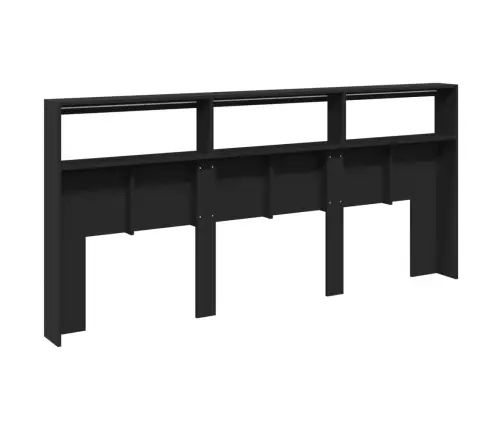 Galvgaļa Skapis Ar Led, Melns, 220X17X102 Cm Vidaxl