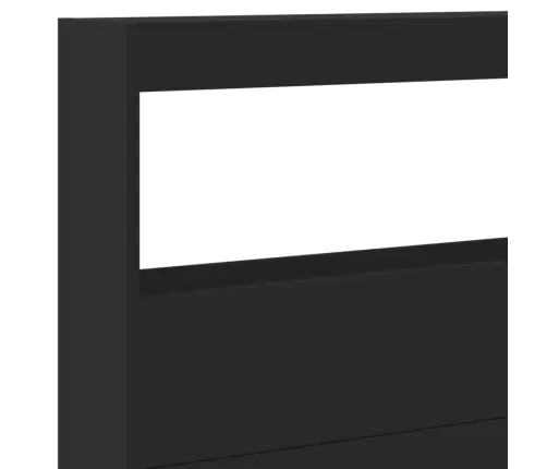 Galvgaļa Skapis Ar Led, Melns, 220X17X102 Cm Vidaxl