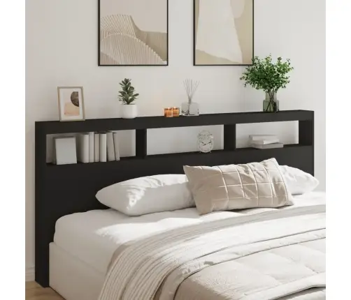 Galvgaļa Skapis Ar Led, Melns, 220X17X102 Cm Vidaxl
