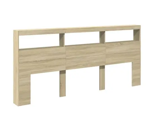 Galvgaļa Skapis Ar Led, Ozolkoka Krāsa, 220X17X102 Cm Vidaxl