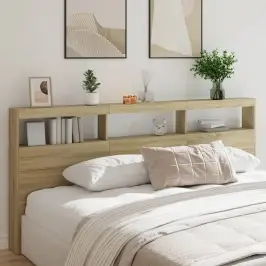 Galvgaļa Skapis Ar Led, Ozolkoka Krāsa, 220X17X102 Cm Vidaxl
