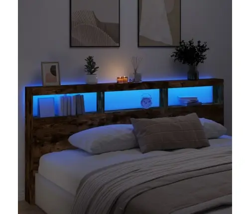 Galvgaļa Skapis Ar Led, Ozolkoka Krāsa, 220X17X102 Cm Vidaxl