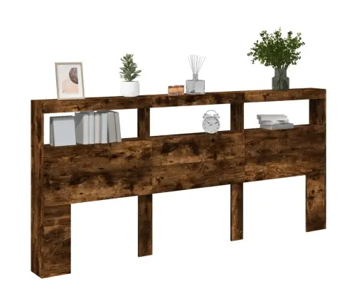 Galvgaļa Skapis Ar Led, Ozolkoka Krāsa, 220X17X102 Cm Vidaxl