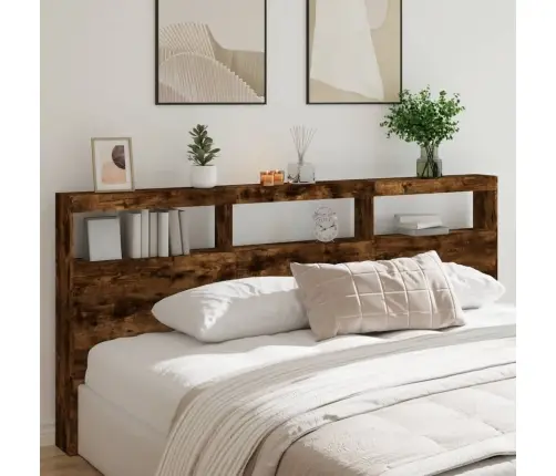 Galvgaļa Skapis Ar Led, Ozolkoka Krāsa, 220X17X102 Cm Vidaxl