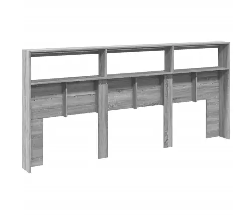 Galvgaļa Skapis Ar Led, Pelēka Ozola, 220X17X102 Cm Vidaxl