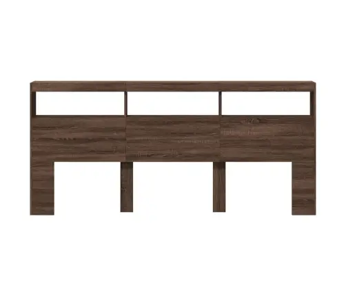 Galvgaļa Skapis Ar Led, Brūna Ozola, 220X17X102 Cm Vidaxl