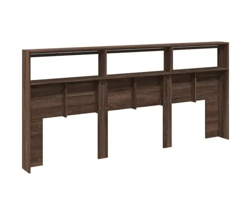 Galvgaļa Skapis Ar Led, Brūna Ozola, 220X17X102 Cm Vidaxl