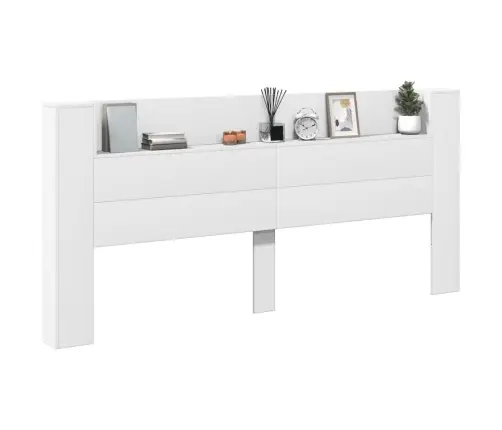 Galvgaļa Skapis Ar Led, Balts, 220X16,5X103,5 Cm Vidaxl