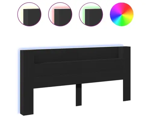 Galvgaļa Skapis Ar Led, Melns, 220X16,5X103,5 Cm Vidaxl