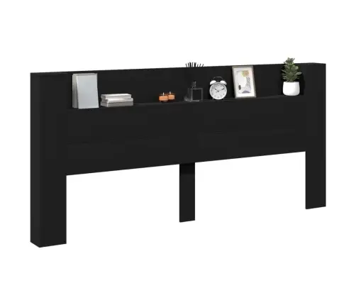 Galvgaļa Skapis Ar Led, Melns, 220X16,5X103,5 Cm Vidaxl