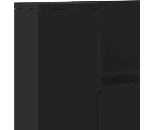 Galvgaļa Skapis Ar Led, Melns, 220X16,5X103,5 Cm Vidaxl