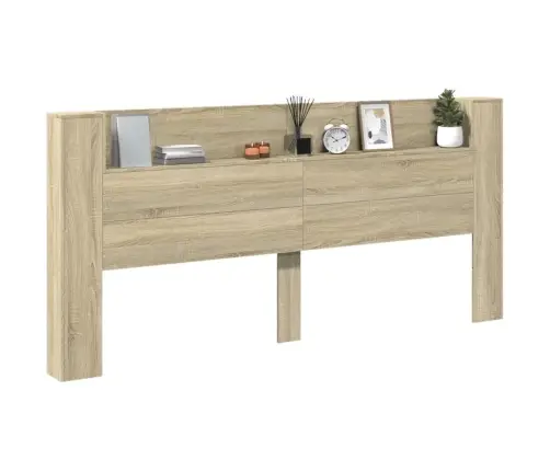 Galvgaļa Skapis Ar Led, Ozolkoka Krāsa, 220X16,5X103,5 Cm Vidaxl