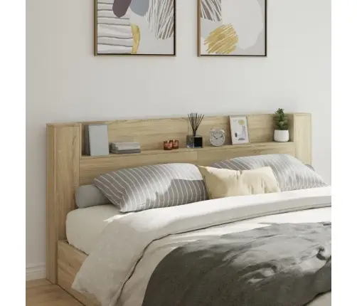 Galvgaļa Skapis Ar Led, Ozolkoka Krāsa, 220X16,5X103,5 Cm Vidaxl