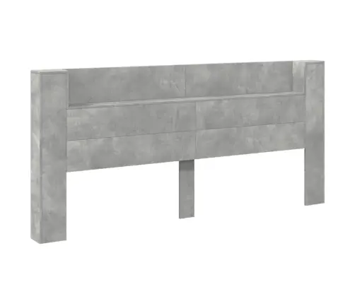 Galvgaļa Skapis Ar Led, Betona Pelēks, 220X16,5X103,5 Cm Vidaxl