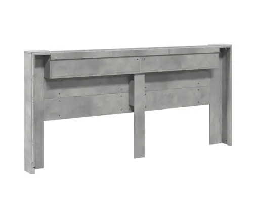 Galvgaļa Skapis Ar Led, Betona Pelēks, 220X16,5X103,5 Cm Vidaxl