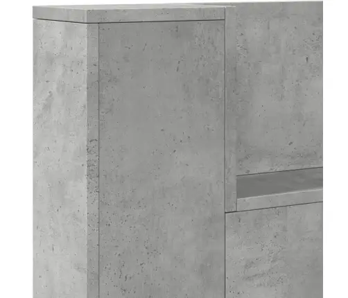 Galvgaļa Skapis Ar Led, Betona Pelēks, 220X16,5X103,5 Cm Vidaxl