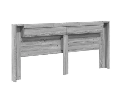 Galvgaļa Skapis Ar Led, Pelēka Ozola, 220X16,5X103,5 Cm Vidaxl