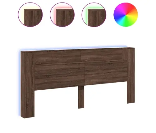 Galvgaļa Skapis Ar Led, Brūna Ozola, 220X16,5X103,5 Cm Vidaxl