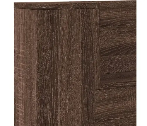 Galvgaļa Skapis Ar Led, Brūna Ozola, 220X16,5X103,5 Cm Vidaxl