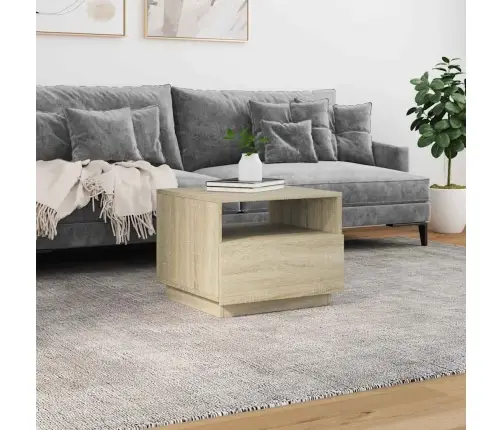 Kavos Staliukas Su Led Lemputėmis, Sonoma Ąžuolo, 50X49X40Cm Kavos Staliukas Su Led Lemputėmis, Sonoma Ąžuolo, 50X49X40Cm