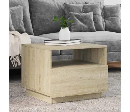 Kavos Staliukas Su Led Lemputėmis, Sonoma Ąžuolo, 50X49X40Cm Kavos Staliukas Su Led Lemputėmis, Sonoma Ąžuolo, 50X49X40Cm