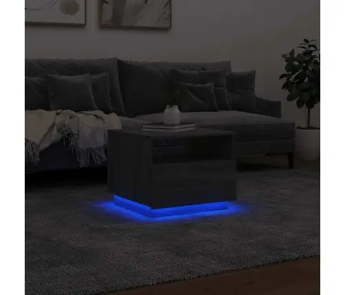 Kafijas Galdiņš Ar Led, Pelēka Ozolkoka Krāsa, 50X49X40 Cm Vidaxl