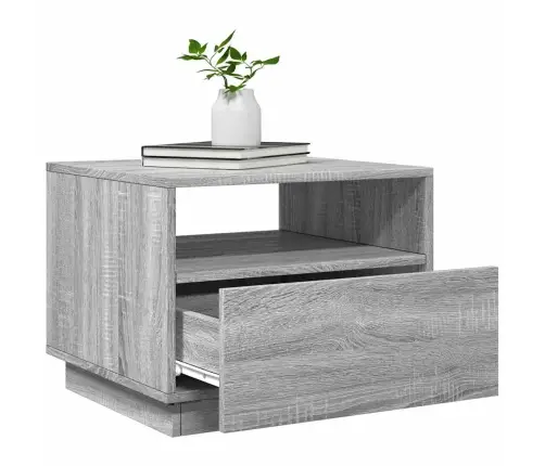 Kafijas Galdiņš Ar Led, Pelēka Ozolkoka Krāsa, 50X49X40 Cm Vidaxl