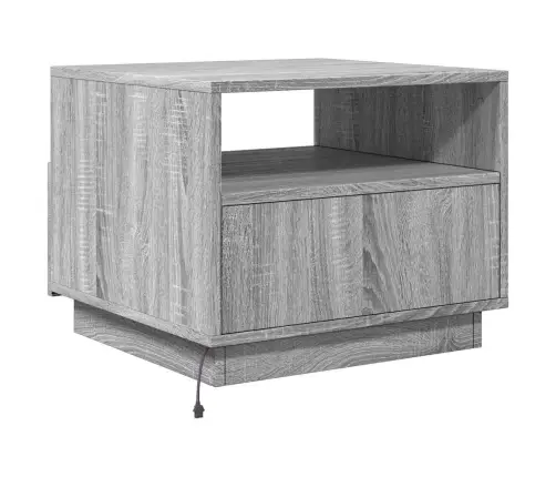Kafijas Galdiņš Ar Led, Pelēka Ozolkoka Krāsa, 50X49X40 Cm Vidaxl