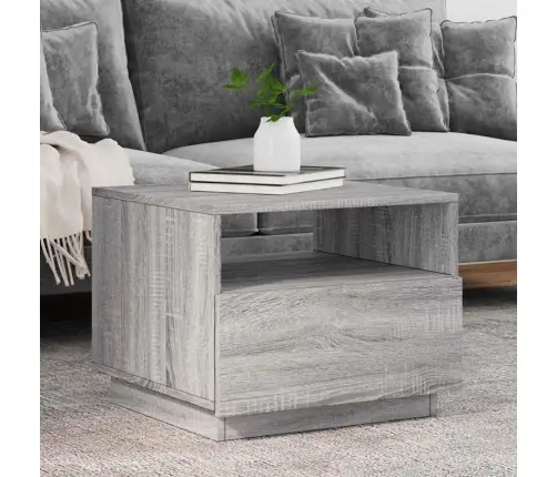 Kafijas Galdiņš Ar Led, Pelēka Ozolkoka Krāsa, 50X49X40 Cm Vidaxl