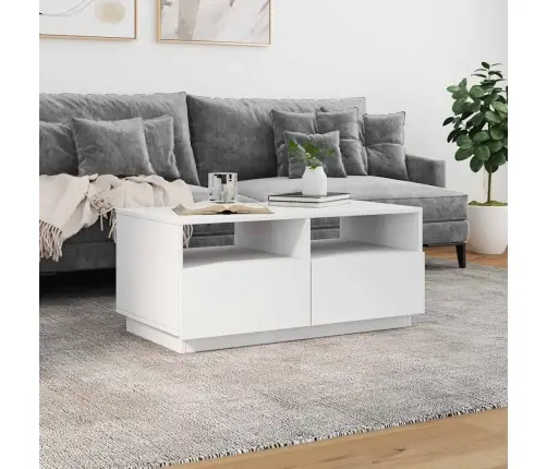 Kavos Staliukas Su Led Lemputėmis, Baltos Spalvos, 90X49X40Cm