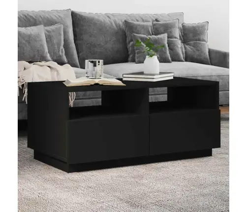 Kafijas Galdiņš Ar Led, Melns, 90X49X40 Cm Vidaxl